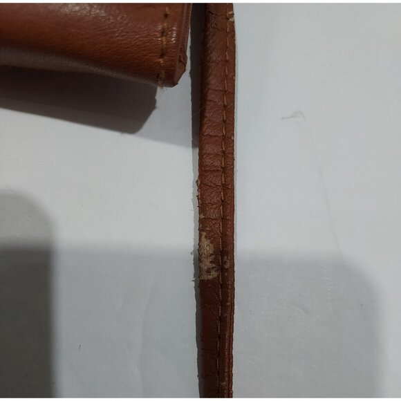 Crossbody Travel Bag Tan Brown Leather Vintage Small Purse Shoulder Bag Italy - Picture 13 of 13